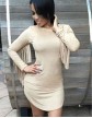 Rochie Bej cu Franjuri LC22488B1